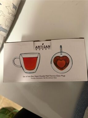 Artisan Heart Double Wall 8oz Thermo-Glass Mugs - Clear